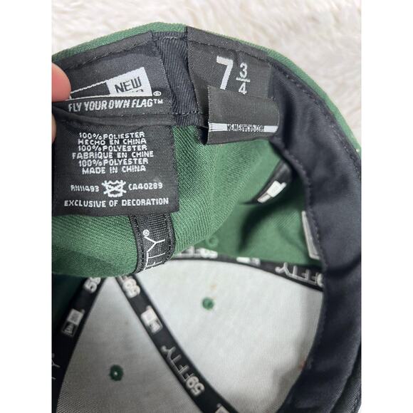 New York Jets Hat Cap Fitted Mens 7 3/4 Green NFL Football New Era 59FIFTY - Picture 10 of 10